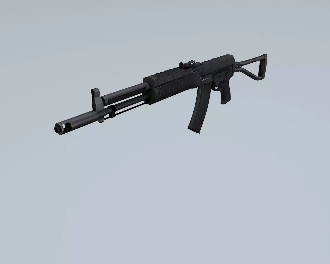 Low poly Gun Ak 47 Low-poly 3D model_0