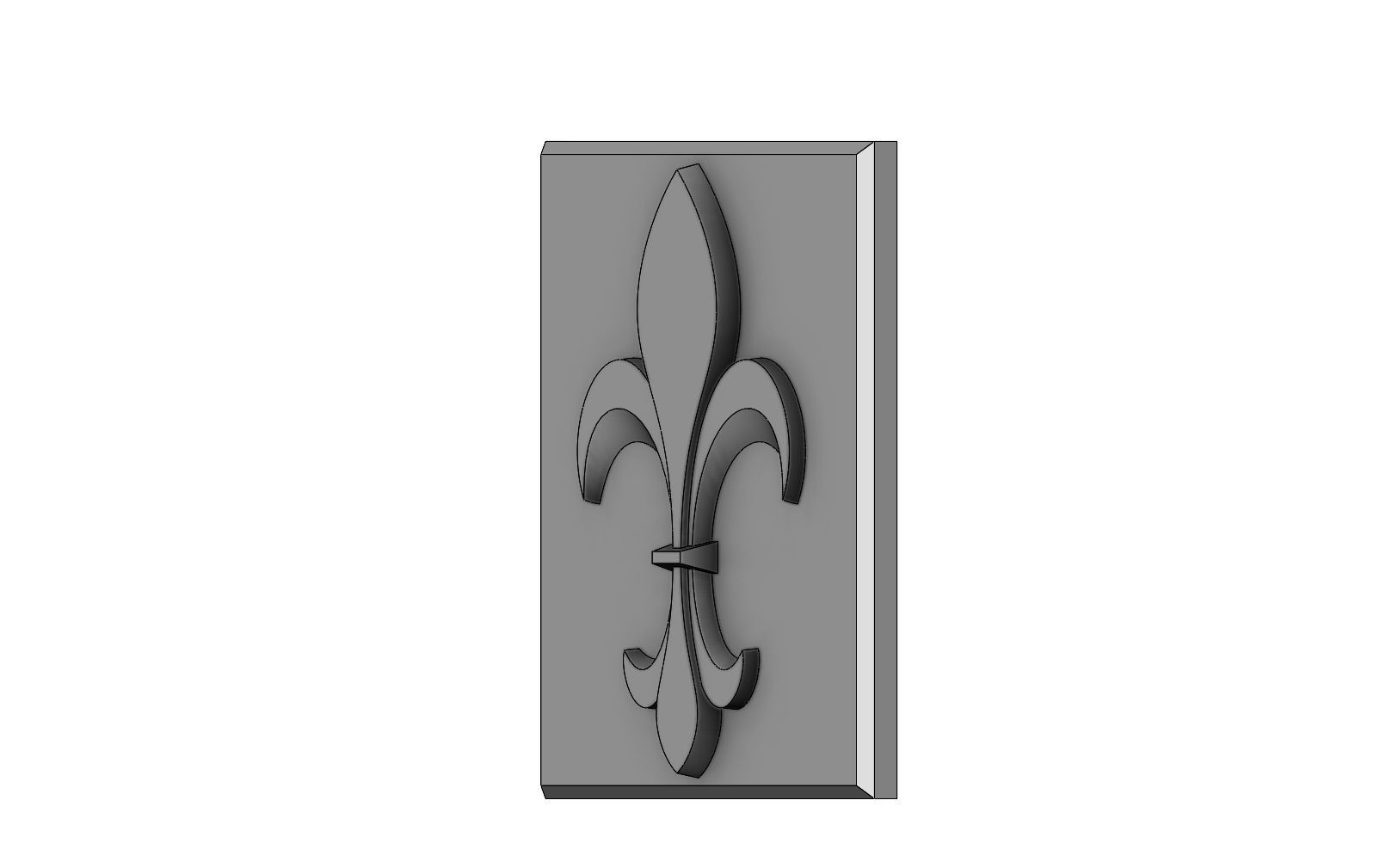 Royal lily Lys flower relief  3D print model_10