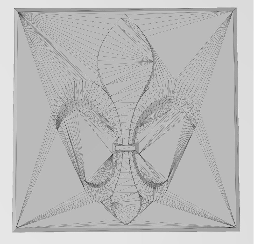 Royal lily Lys flower relief  3D print model_17