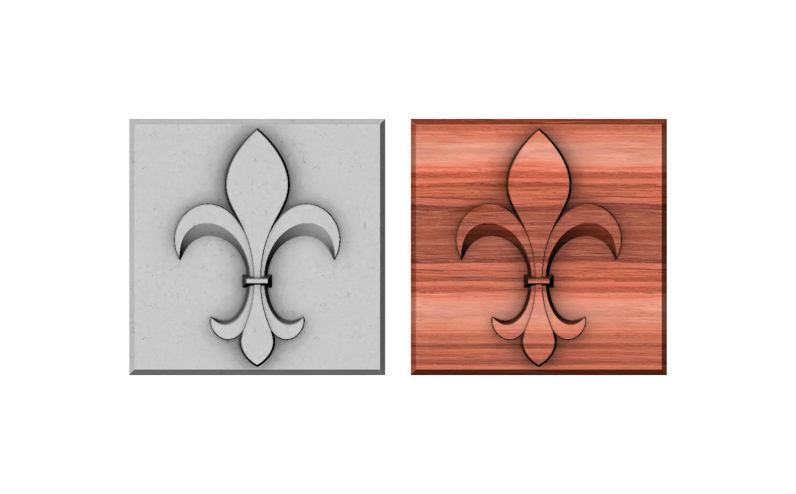 Royal lily Lys flower relief  3D print model_0