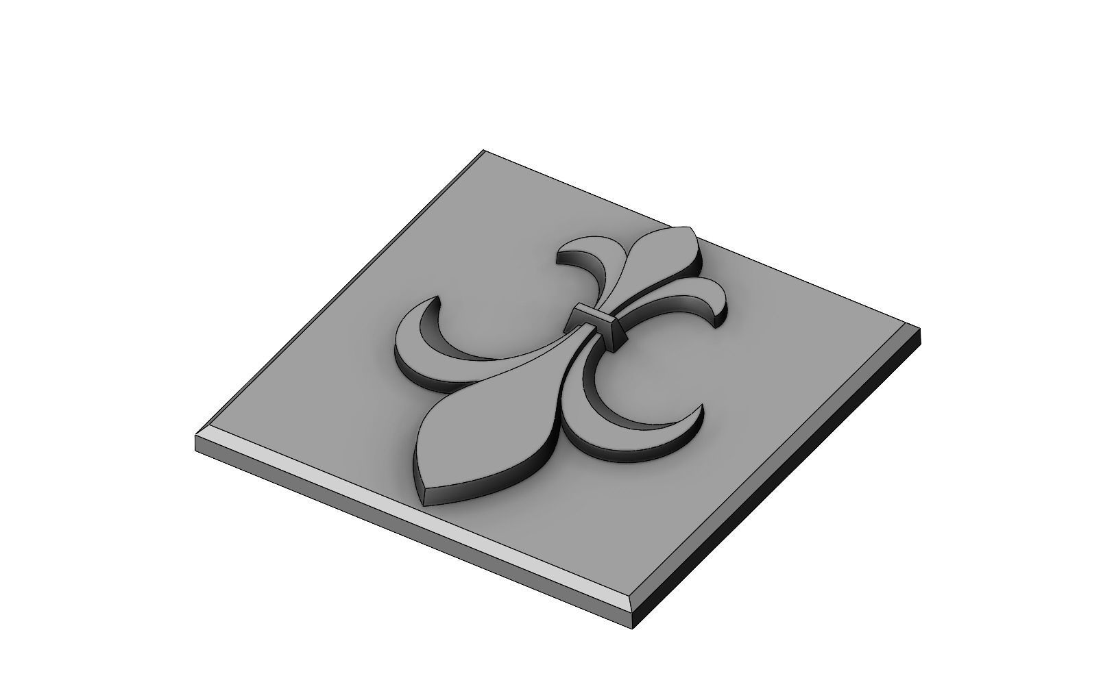 Royal lily Lys flower relief  3D print model_11