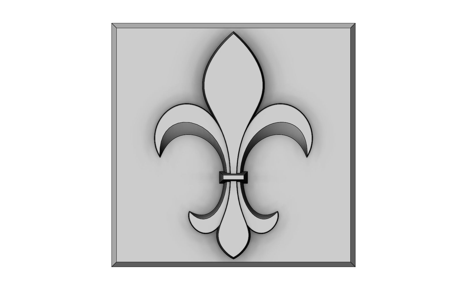 Royal lily Lys flower relief  3D print model_2
