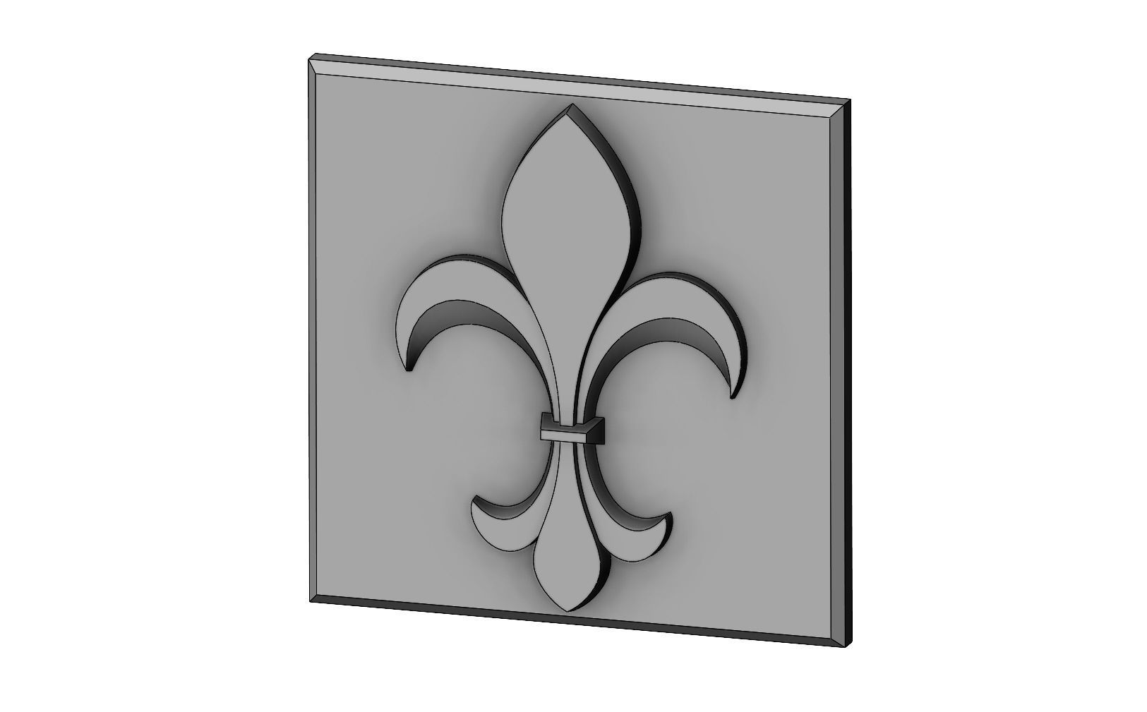 Royal lily Lys flower relief  3D print model_5