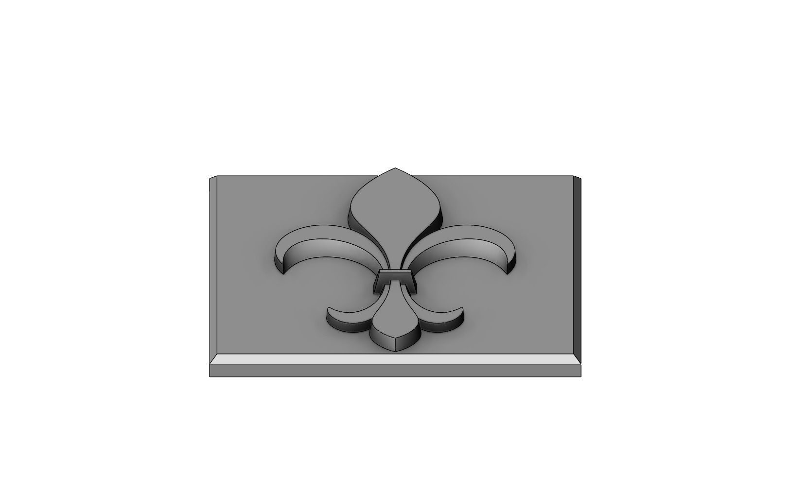 Royal lily Lys flower relief  3D print model_9