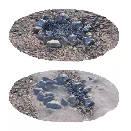 Camp Fire Low-poly 3D model