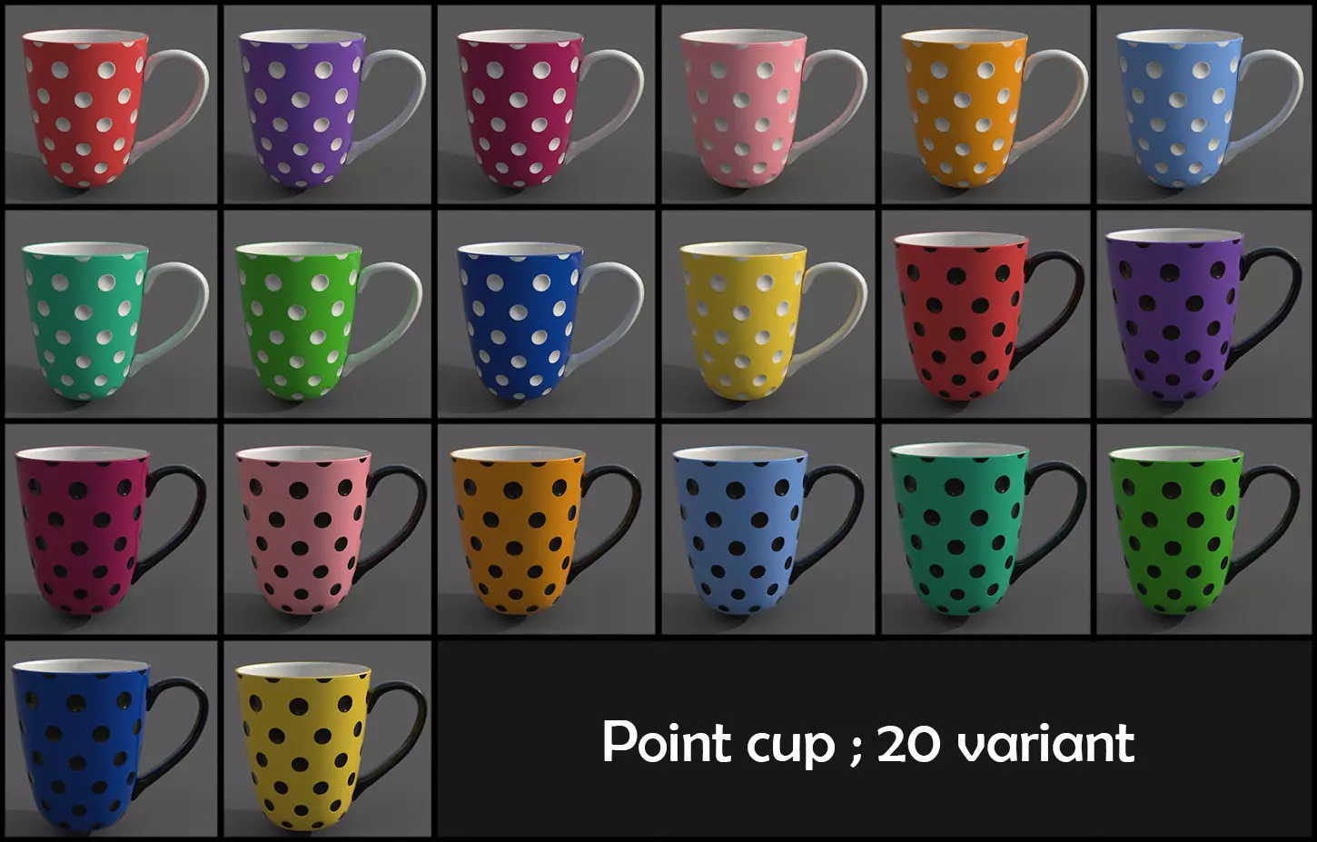 point motif cup Low-poly 3D model_0