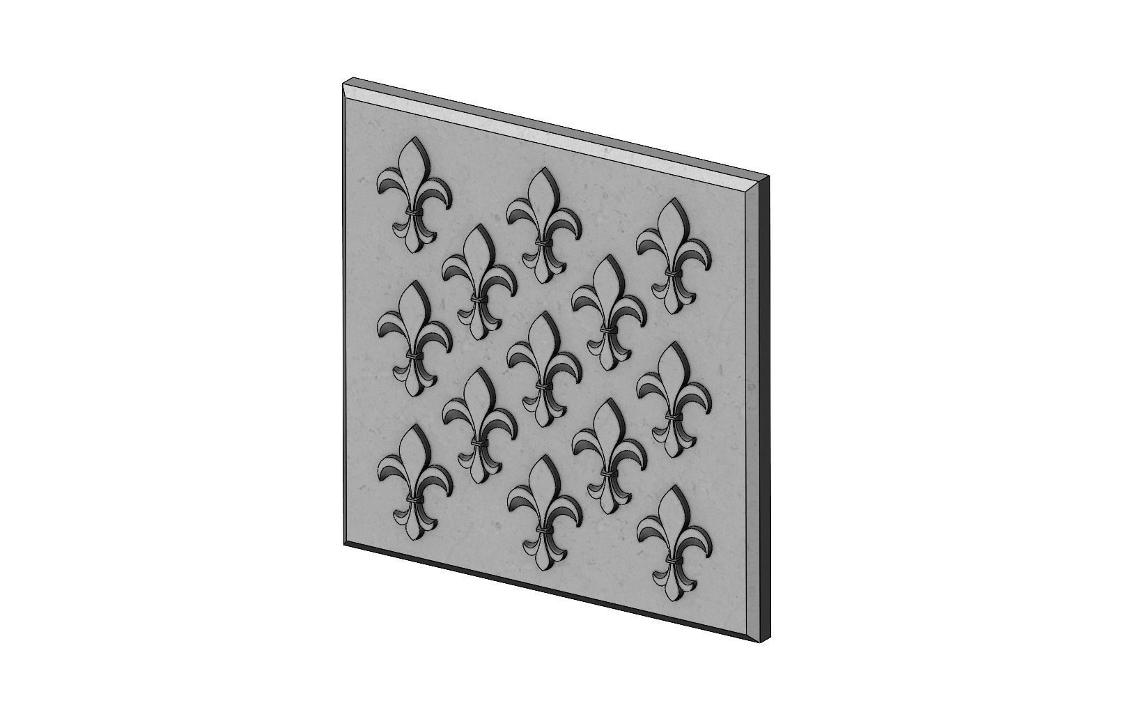 Lys flower tile relief  3D print model_4