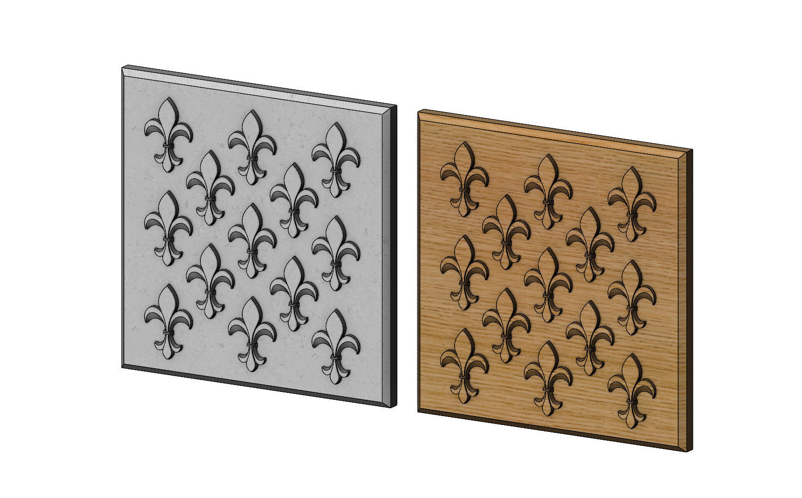 Lys flower tile relief  3D print model_1