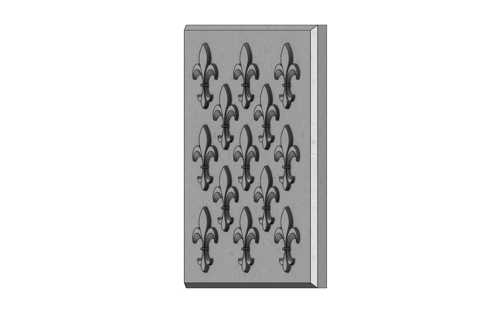 Lys flower tile relief  3D print model_7