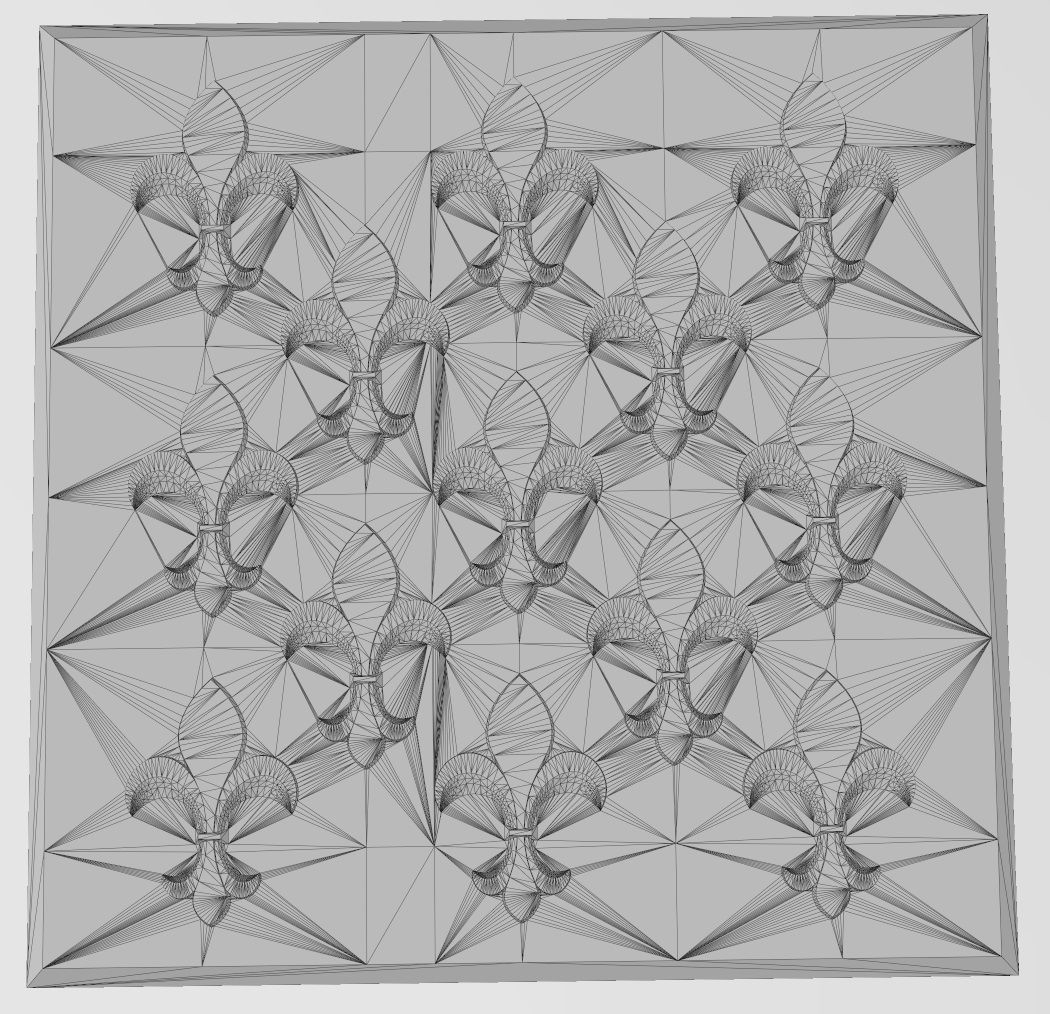 Lys flower tile relief  3D print model_13