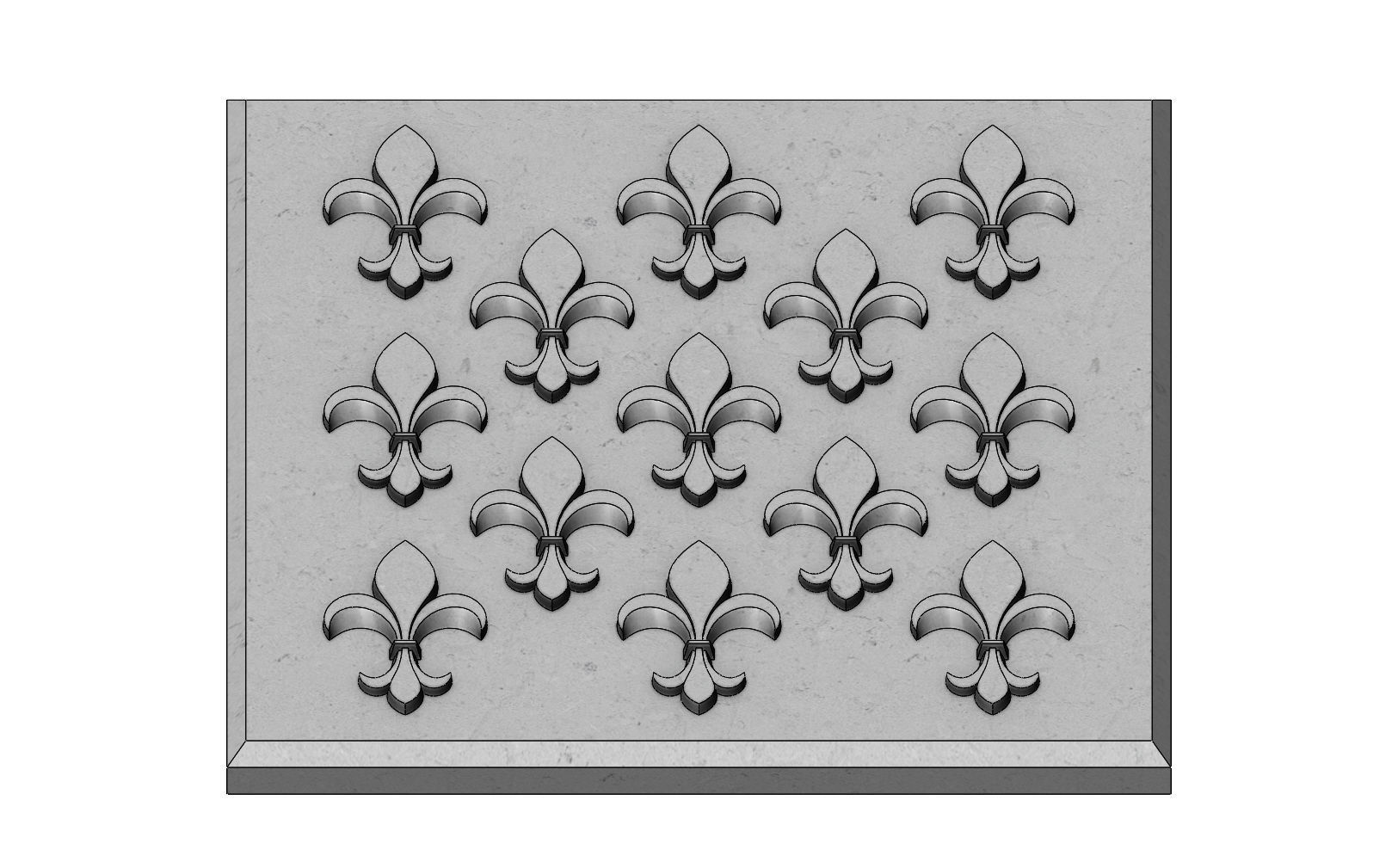 Lys flower tile relief  3D print model_6