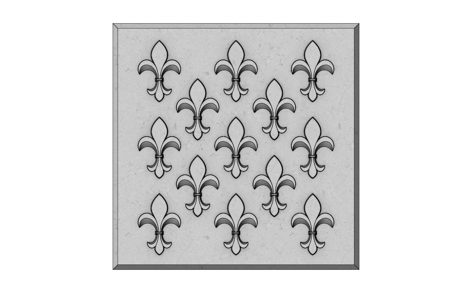 Lys flower tile relief  3D print model_2