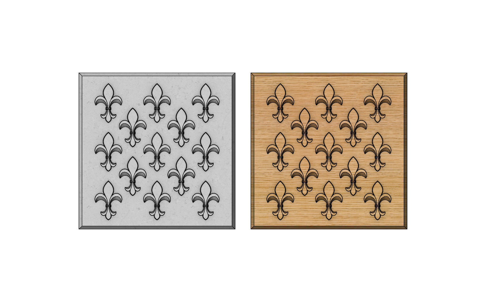 Lys flower tile relief  3D print model_9