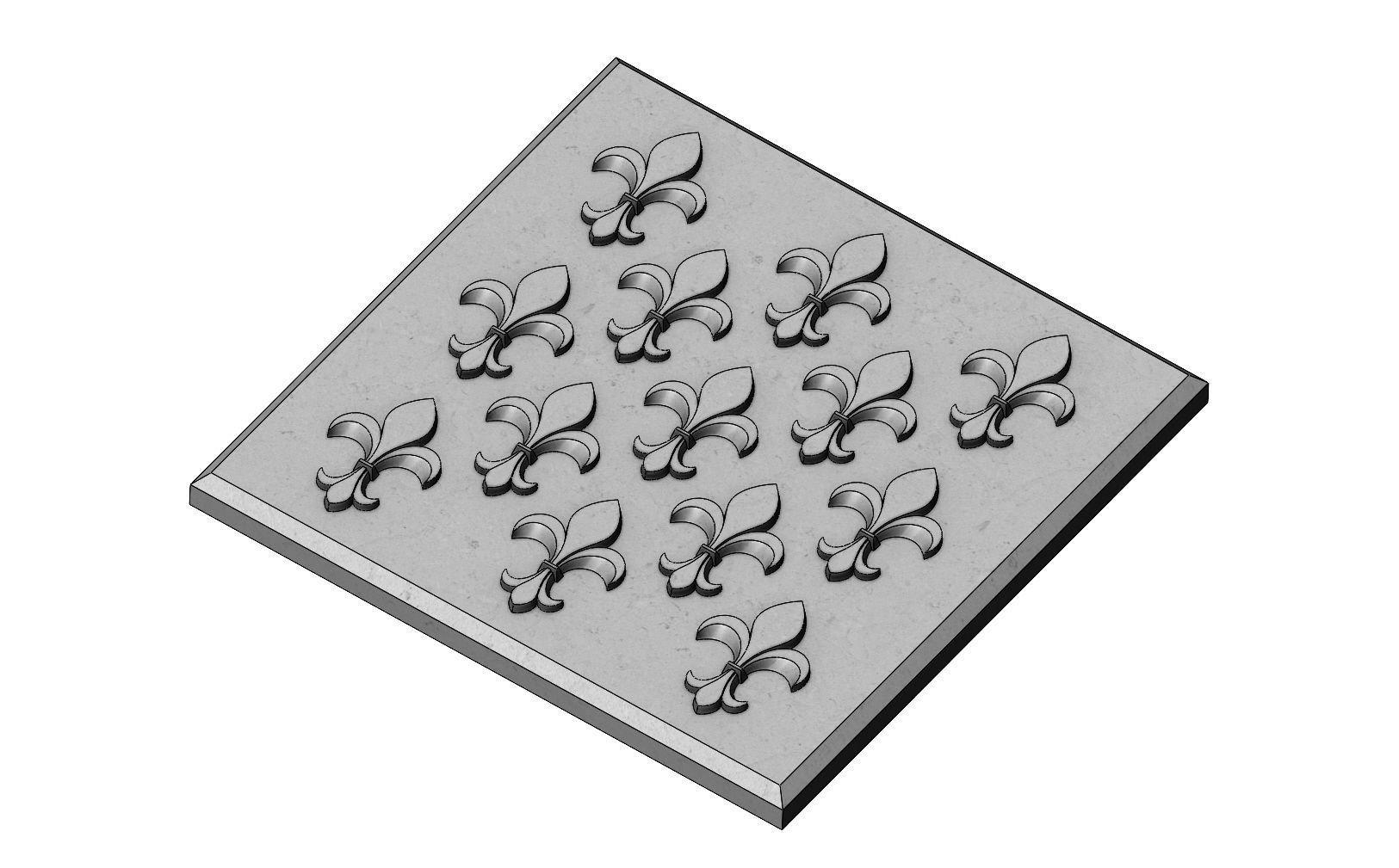 Lys flower tile relief  3D print model_8