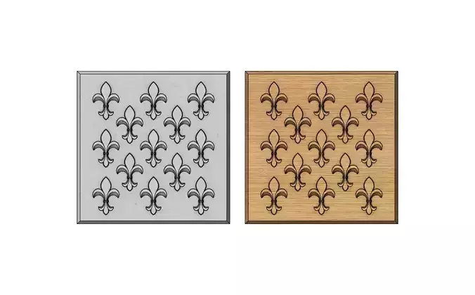 Lys flower tile relief  3D print model