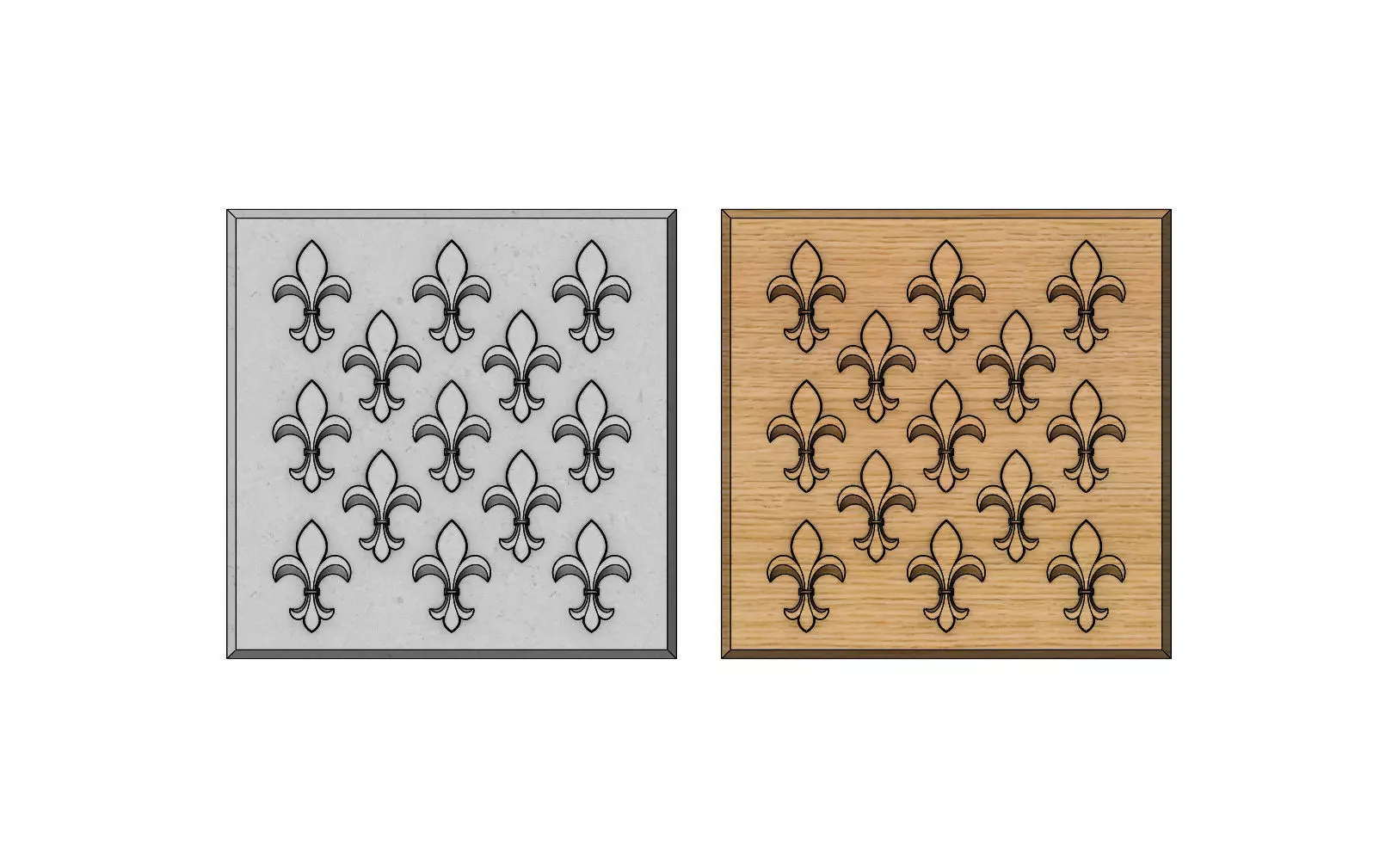 Lys flower tile relief  3D print model_0