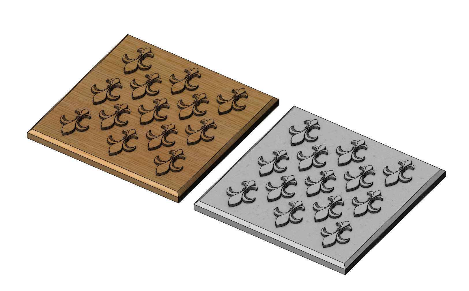 Lys flower tile relief  3D print model_10