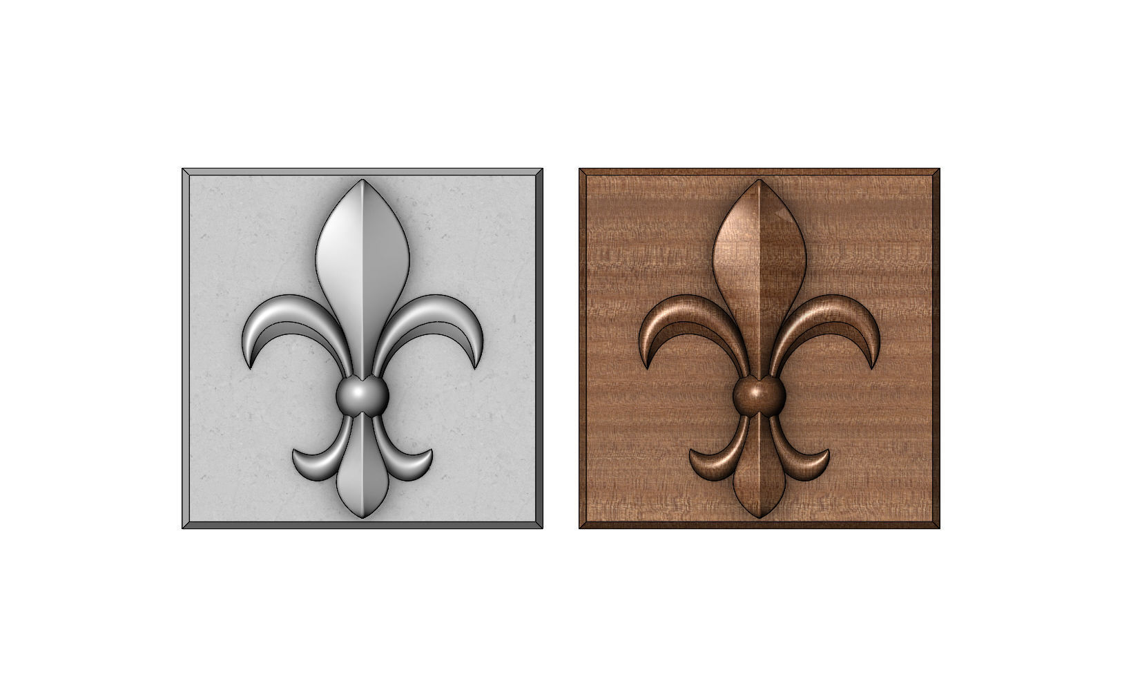 Fleur de lys tile relief