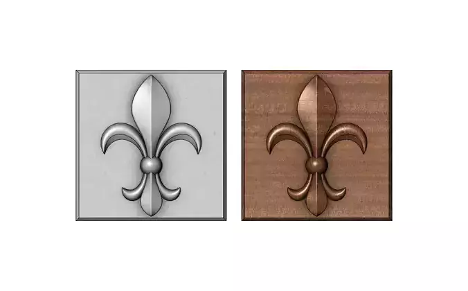 Fleur de lys tile relief  3D print model