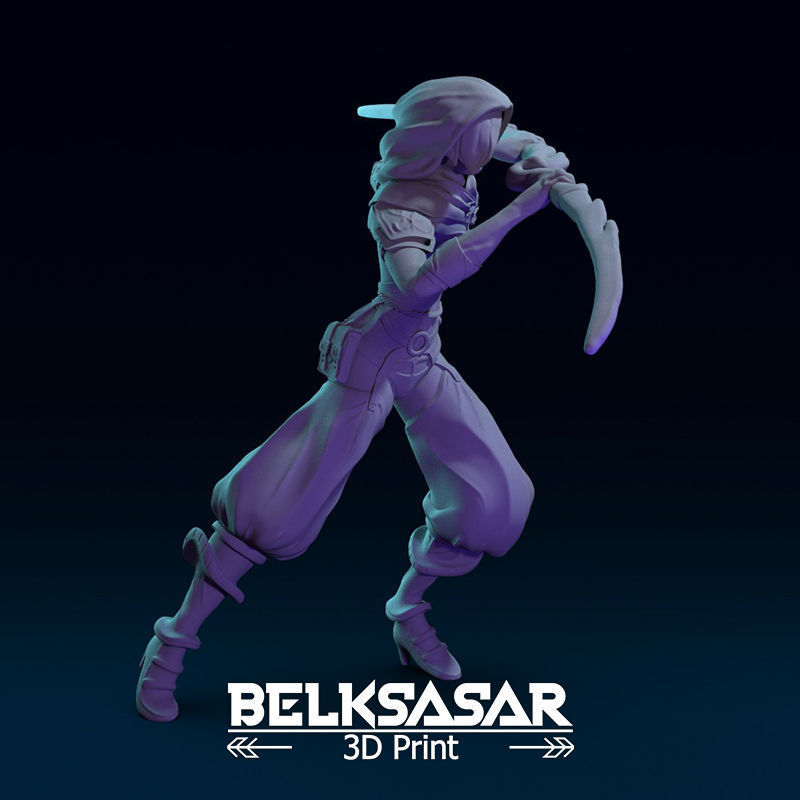Fantasy Female Assassin 3D print model_8