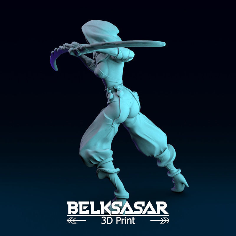 Fantasy Female Assassin 3D print model_5