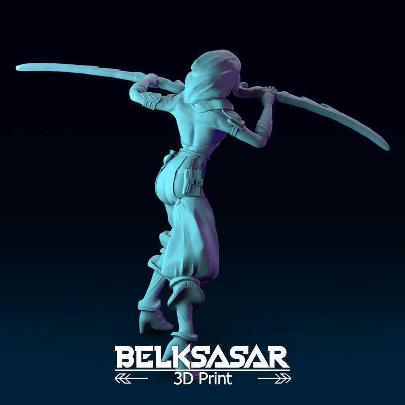Fantasy Female Assassin 3D print model_7