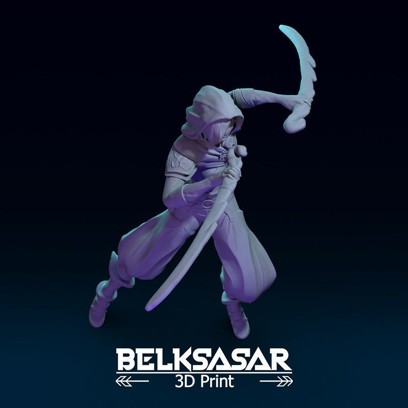 Fantasy Female Assassin 3D print model_9