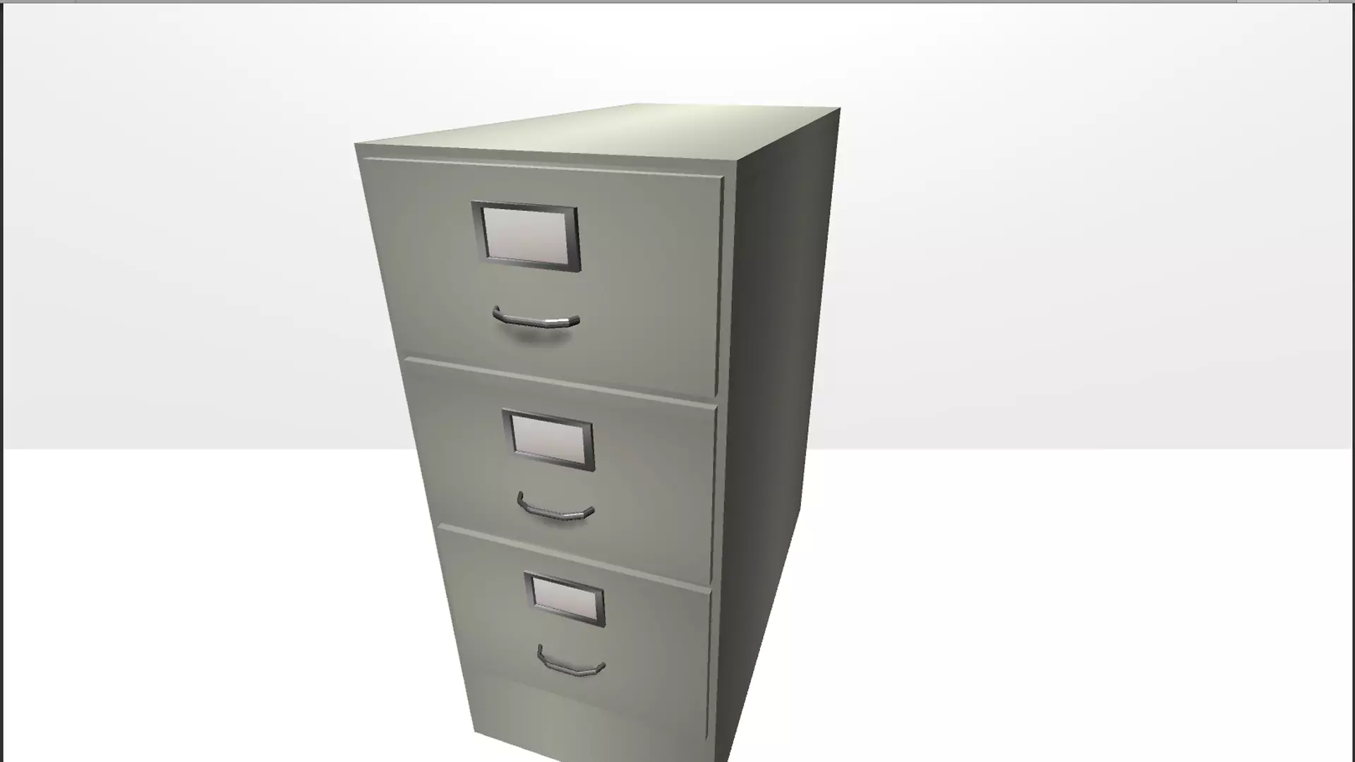 low poly filing cabinet Low-poly 3D model_0