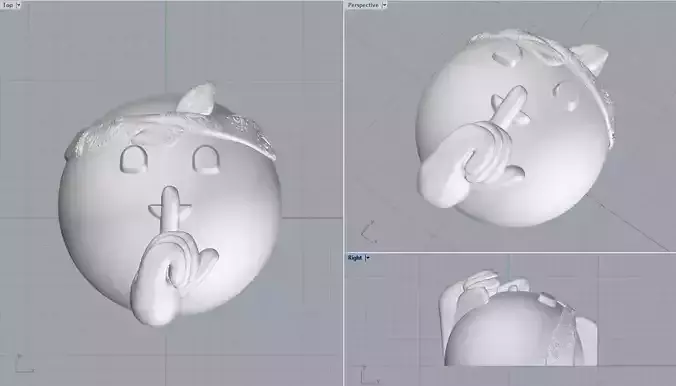 Emoji 2 pendant 3D print model