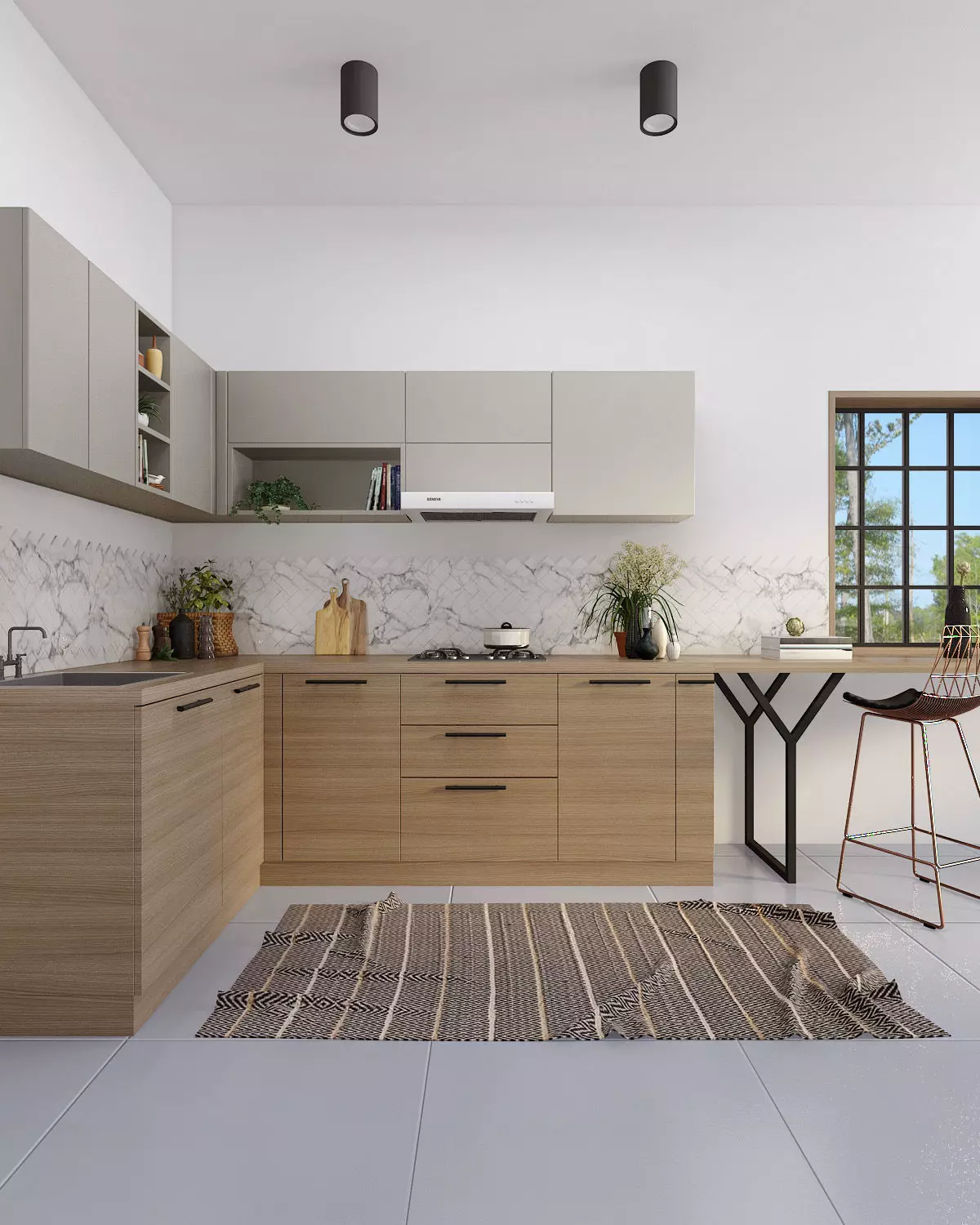 L-shape Kitchen 03 3D model_0