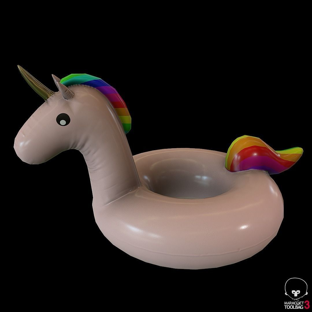 Lowpoly Unicorn Float Low-poly 3D model_2