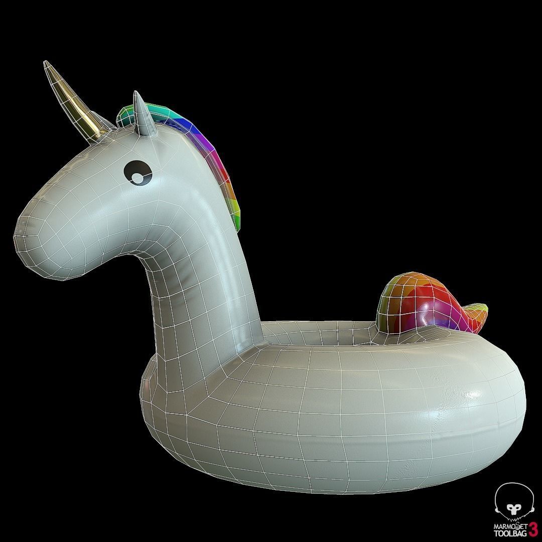 Lowpoly Unicorn Float Low-poly 3D model_6