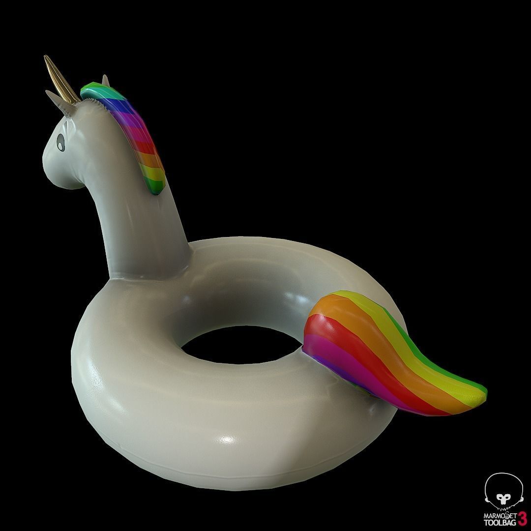 Lowpoly Unicorn Float Low-poly 3D model_4