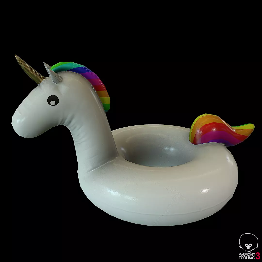 Lowpoly Unicorn Float Low-poly 3D model_0