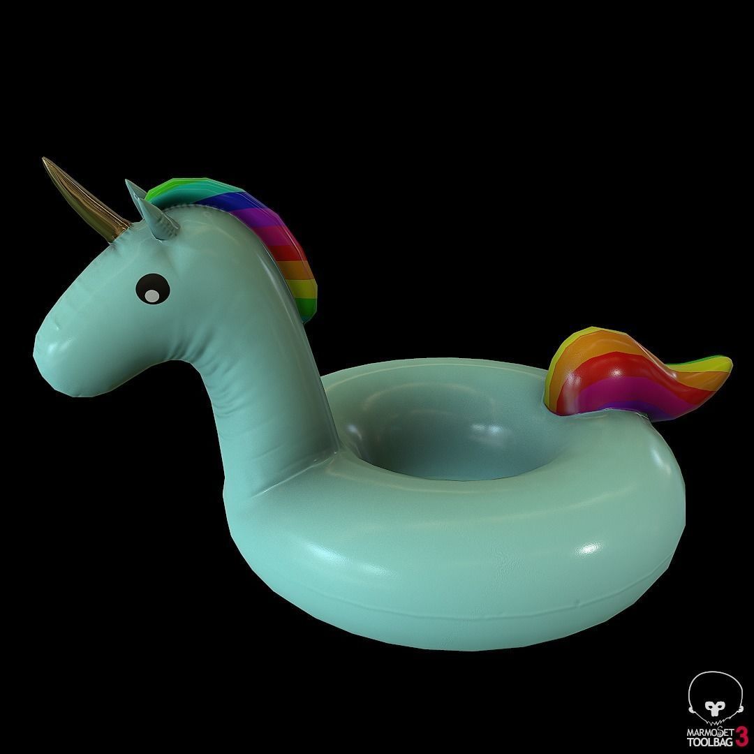 Lowpoly Unicorn Float Low-poly 3D model_3