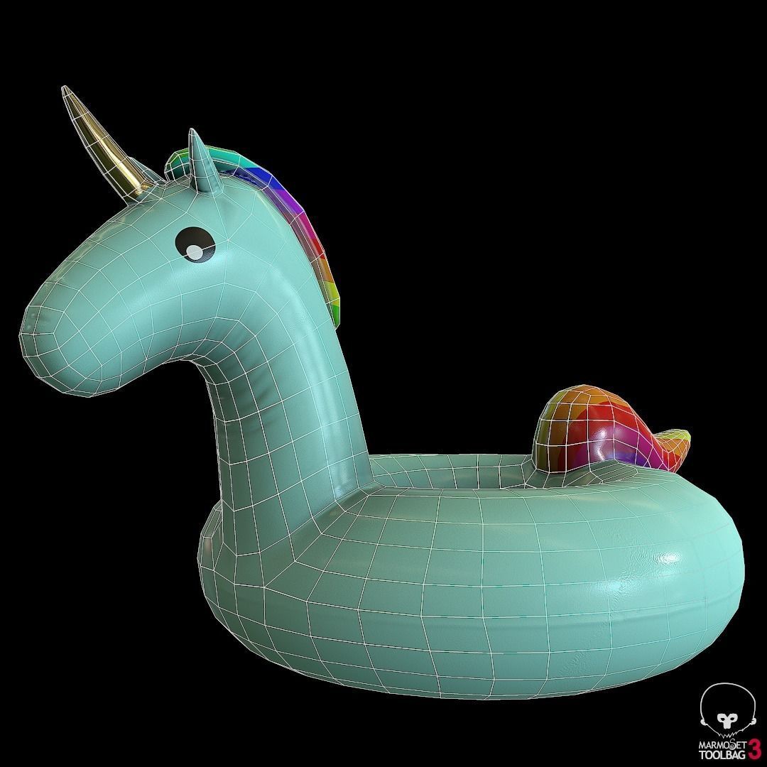 Lowpoly Unicorn Float Low-poly 3D model_7