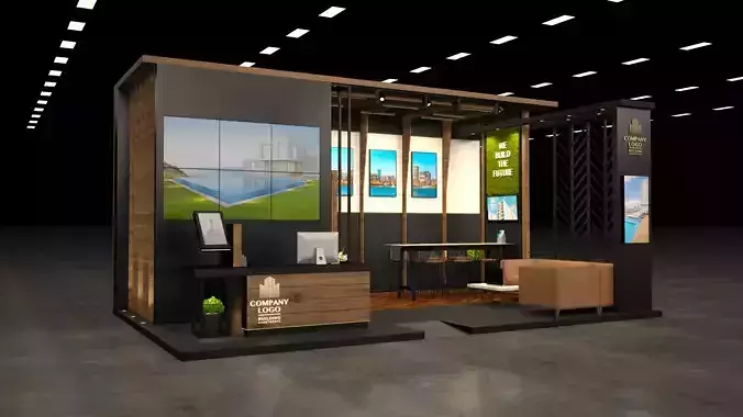 real estate VIP exhibition stand 8x5m 3D model