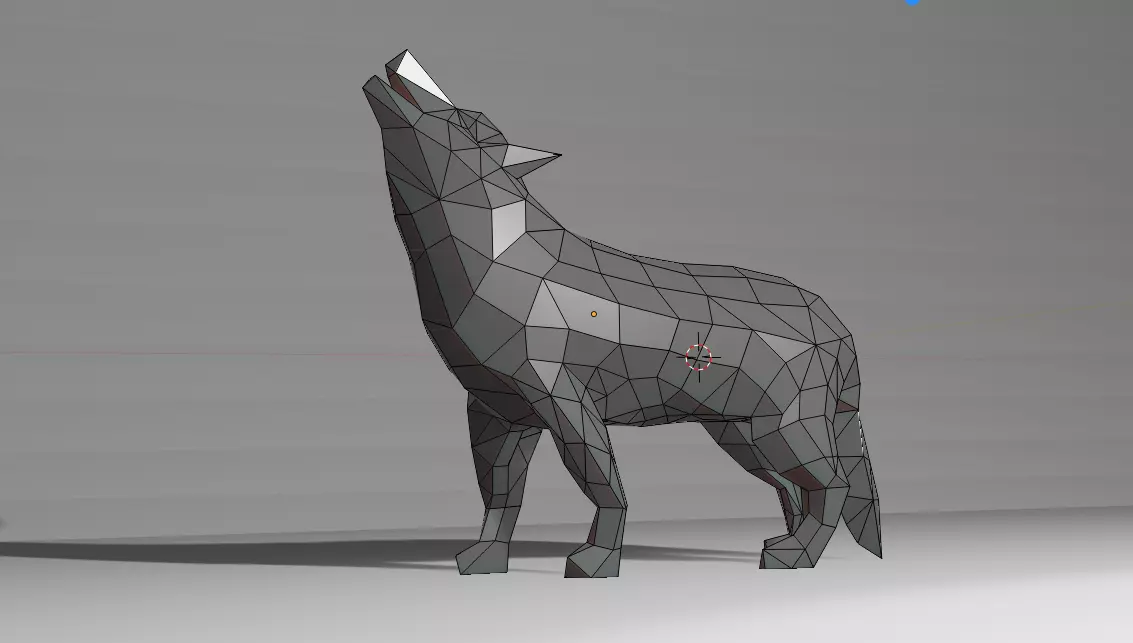 wolf lowpoly 3d model 3D print model_0