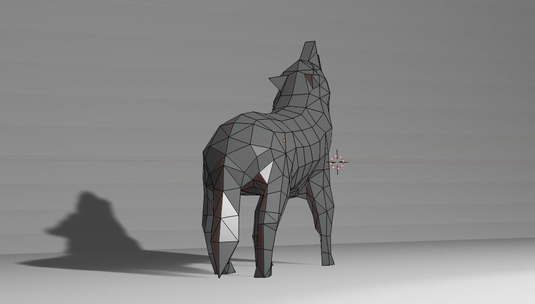 wolf lowpoly 3d model 3D print model_3