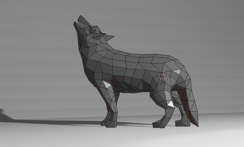 wolf lowpoly 3d model 3D print model_4