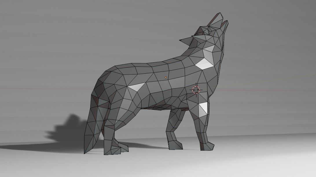 wolf lowpoly 3d model 3D print model_2