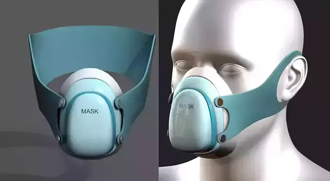 Gas mask protection respirator military combat  Low-poly 3D model