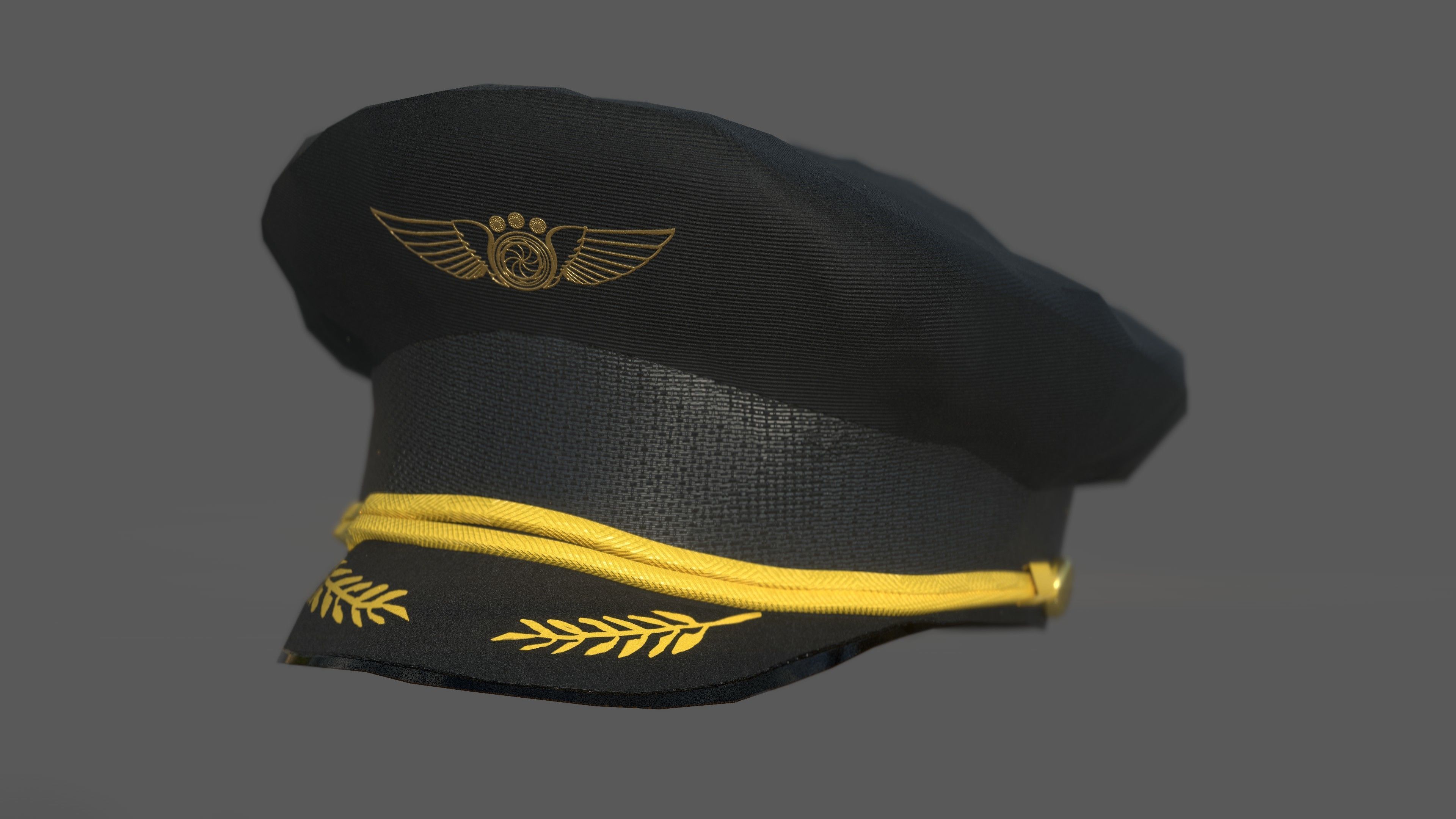 Airline captain Low-poly 3D model_5
