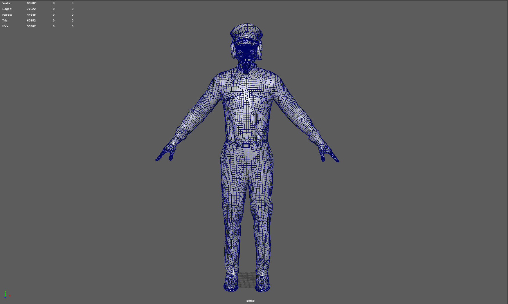 Airline captain Low-poly 3D model_10