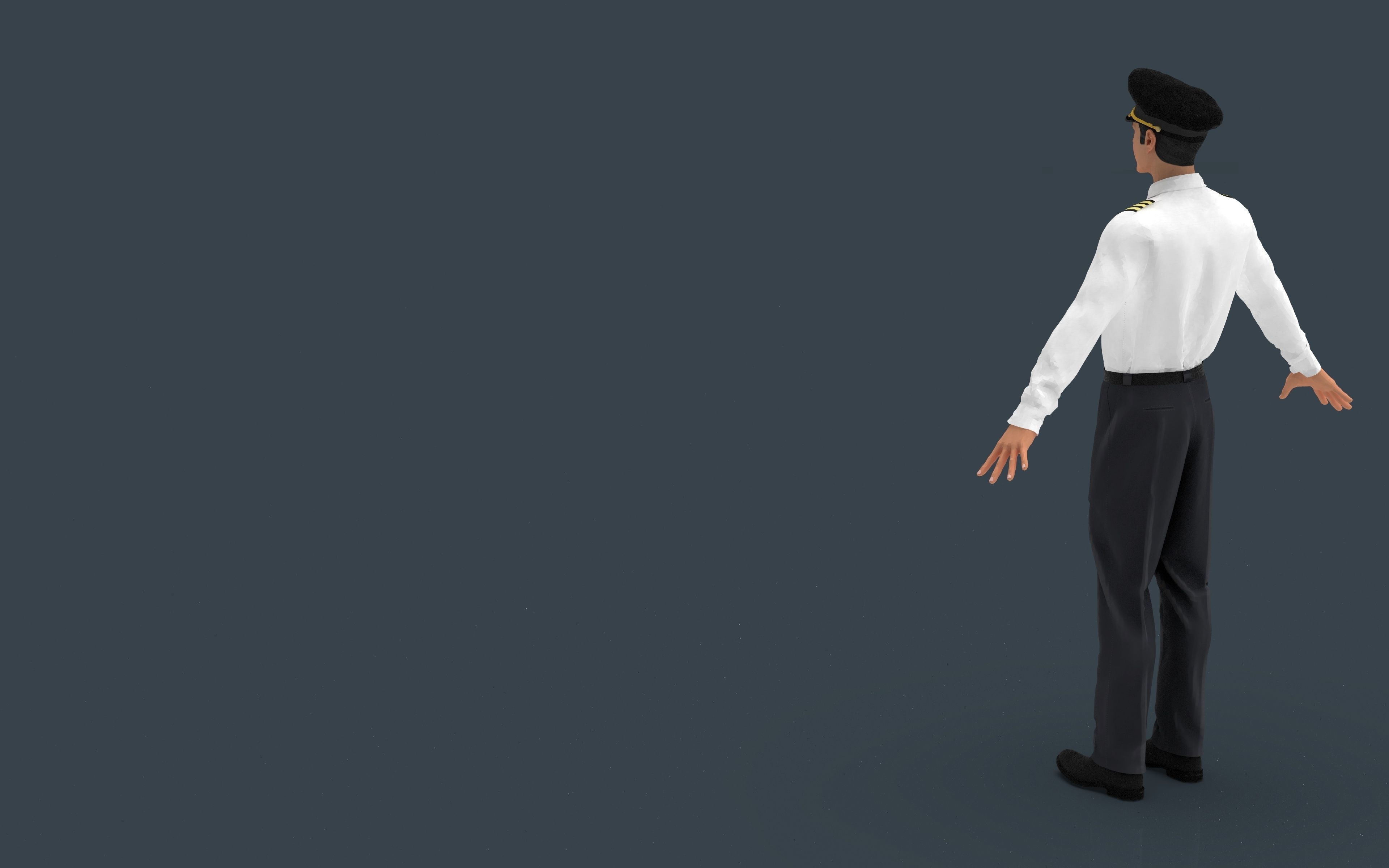 Airline captain Low-poly 3D model_14