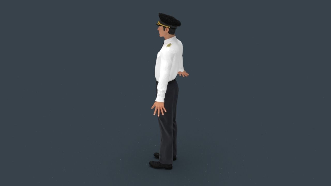 Airline captain Low-poly 3D model_22