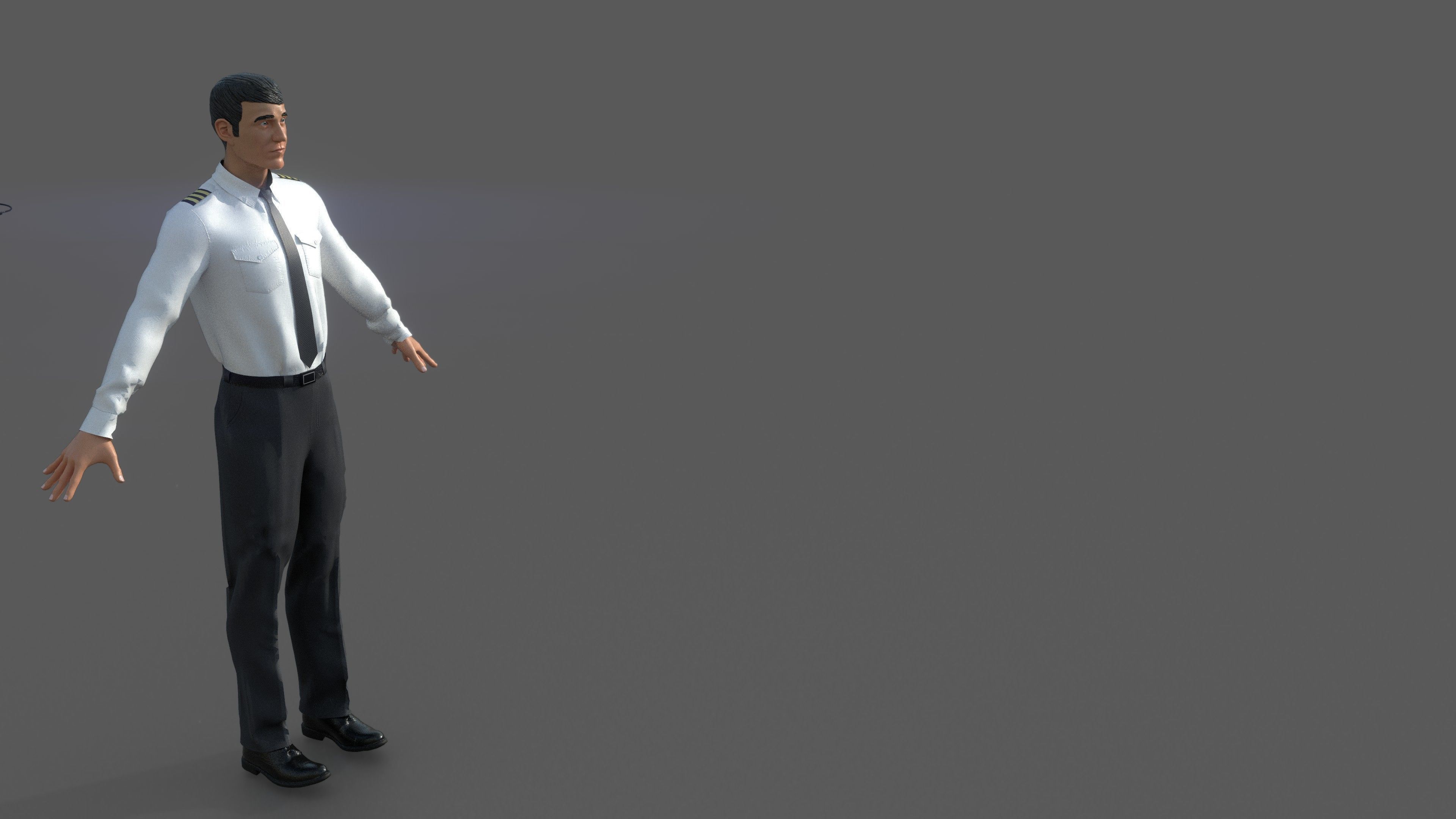Airline captain Low-poly 3D model_15
