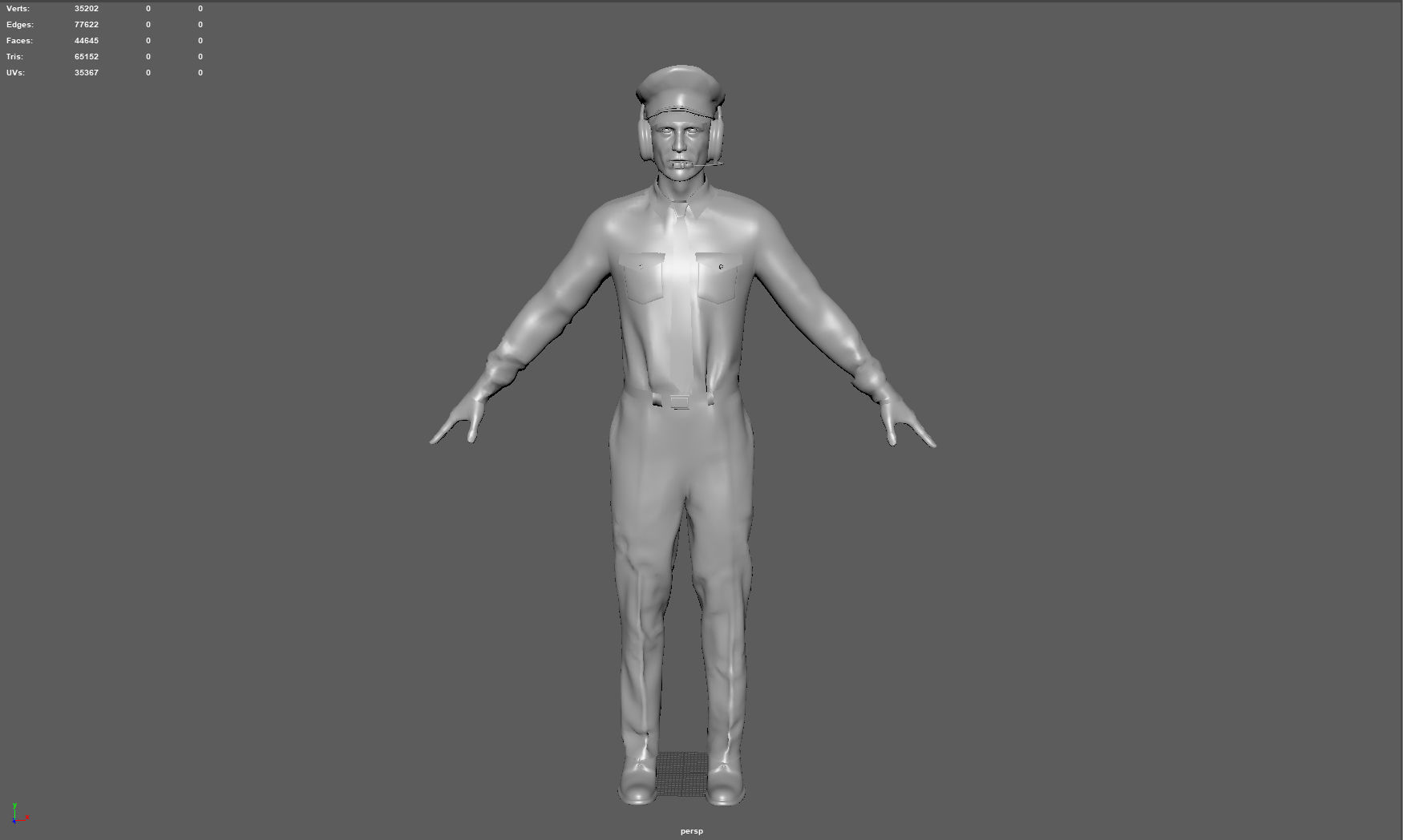 Airline captain Low-poly 3D model_8