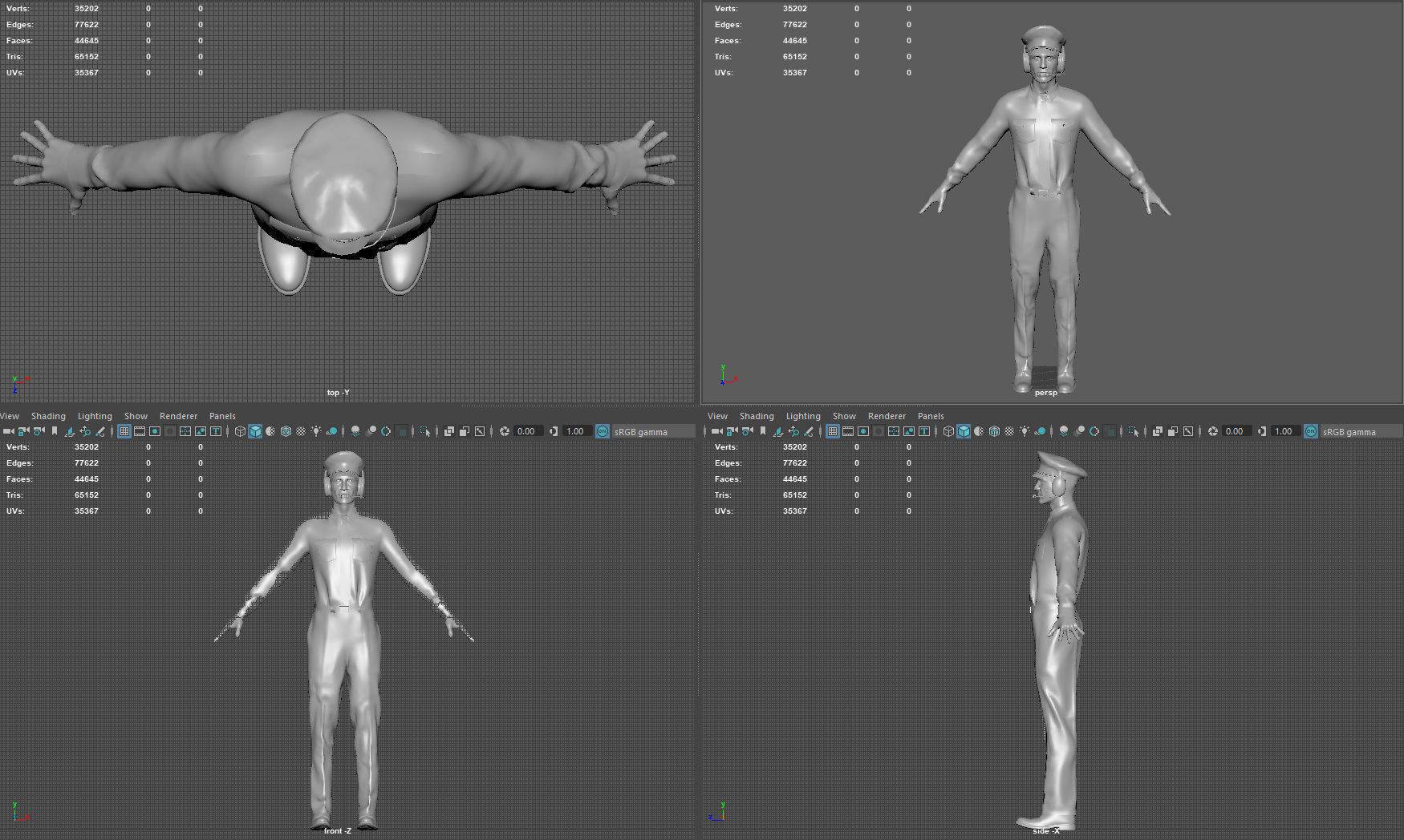 Airline captain Low-poly 3D model_18