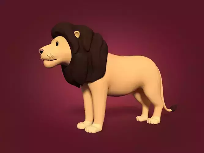 Cartoon Lion Low-poly 3D model